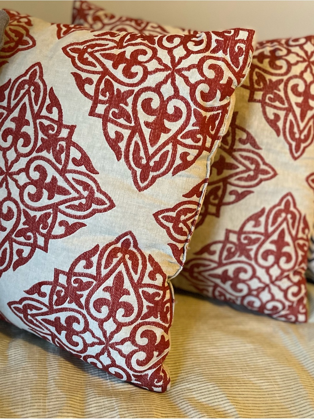Decorative Red Pattern Throw Pillow - Home Accents